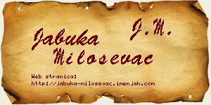 Jabuka Miloševac vizit kartica